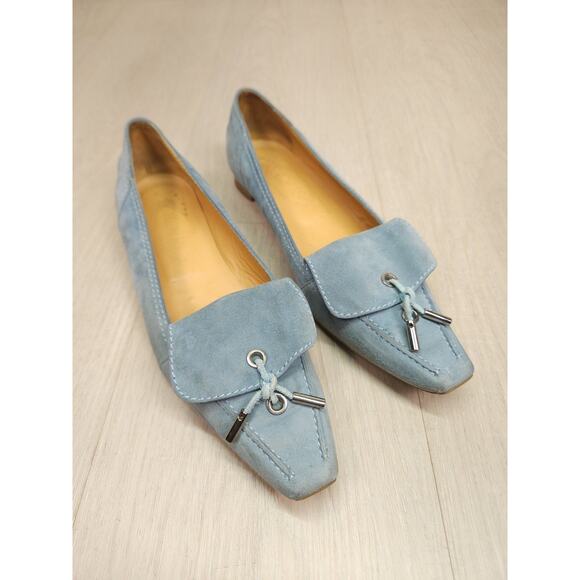 Tod’s Women’s Suede Loafers Size 8 – Light Blue Tassel Moccasins - Picture 12 of 12